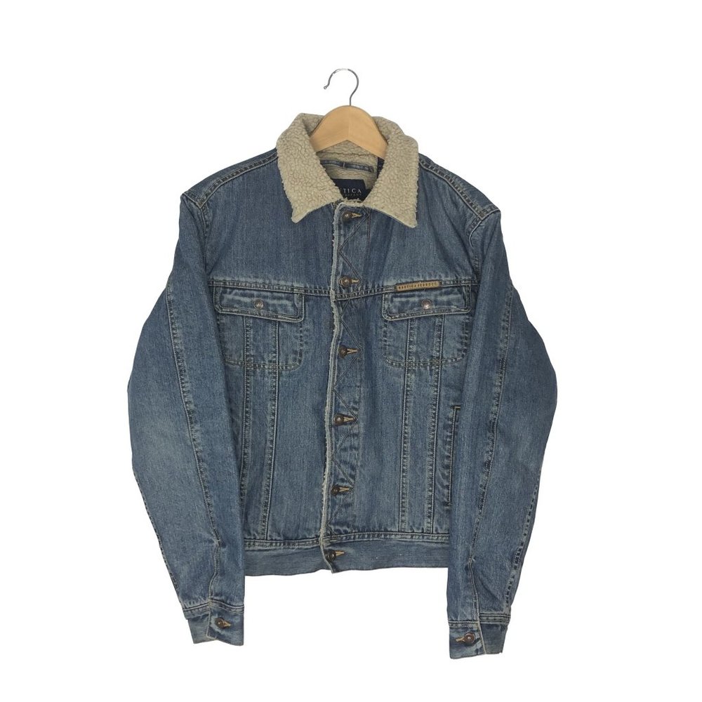Vintage Nautica Jeans Sherpa Lined Denim Jacket